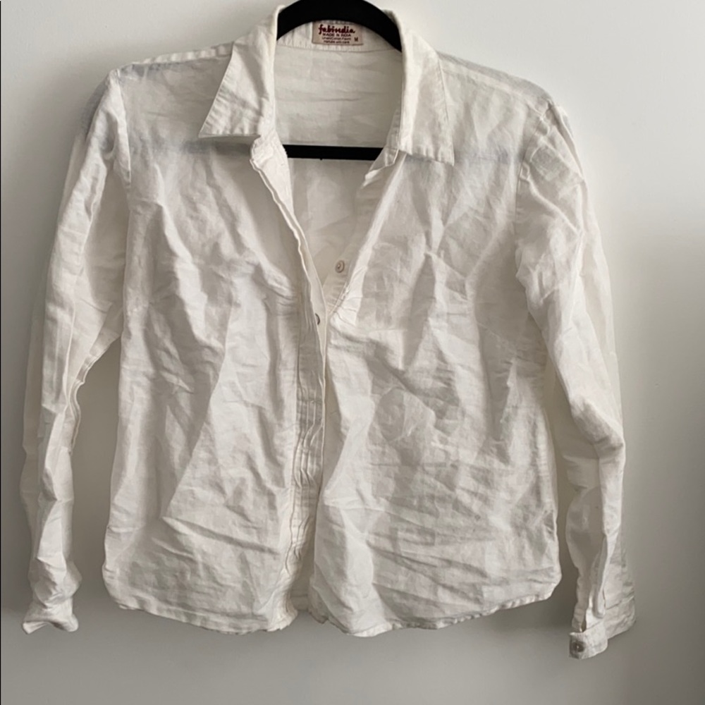 White Linen Blouse